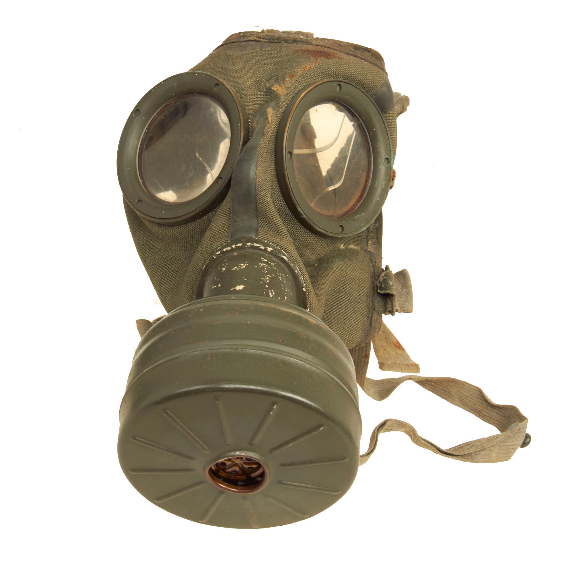 Original German WWII Named M30 2nd Model Size 2 Gas Mask with Fe