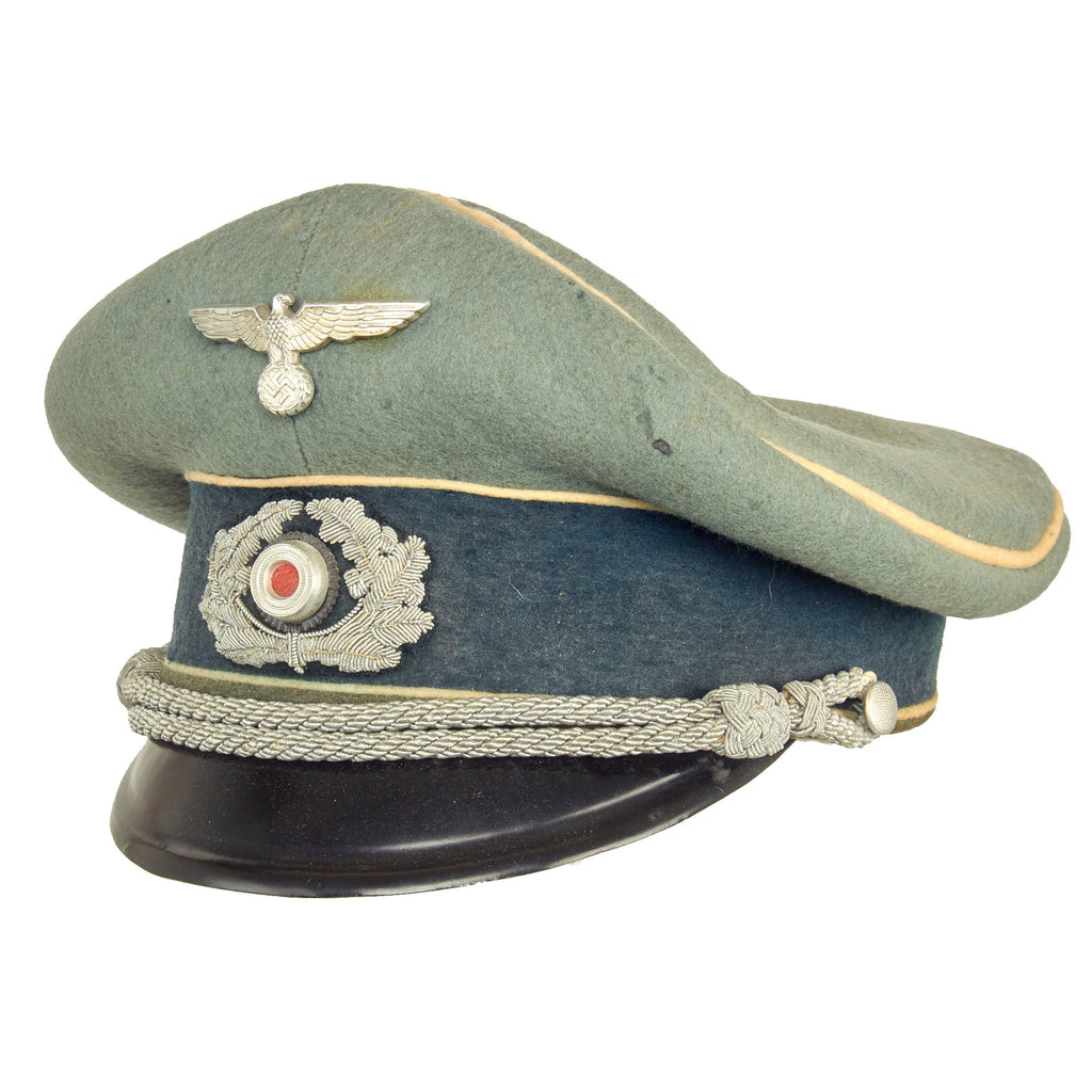 Original German WWII Army Heer Infantry Officer Schirmmütze Visor Crush Cap Original Items