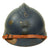 Original French WWI Issue Model 1915 Adrian Helmet in Horizon Blue with RF Badge and Second Pattern Liner - Complete Original Items
