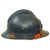 Original French WWI Issue Model 1915 Adrian Helmet in Horizon Blue with RF Badge and Second Pattern Liner - Complete Original Items