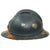 Original French WWI Issue Model 1915 Adrian Helmet in Horizon Blue with RF Badge and Second Pattern Liner - Complete Original Items