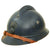 Original French WWI Issue Model 1915 Adrian Helmet in Horizon Blue with RF Badge and Second Pattern Liner - Complete Original Items