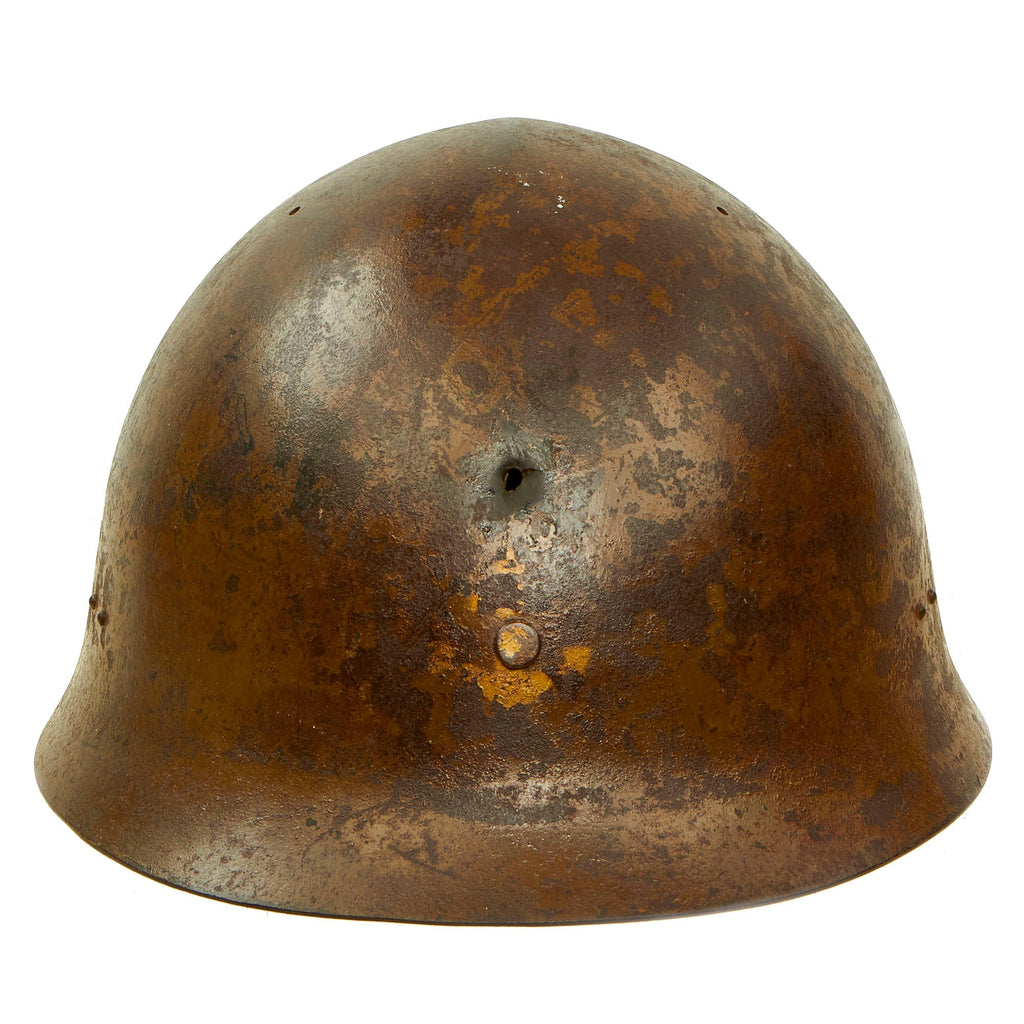 Original Japanese WWII Type 90 Special Naval Landing Forces Helmet with Complete Liner - Tetsubo Original Items
