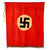 Original German WWII NSDAP National Socialist Party Fringed Podium Banner on Pole - 34" x 31" Original Items