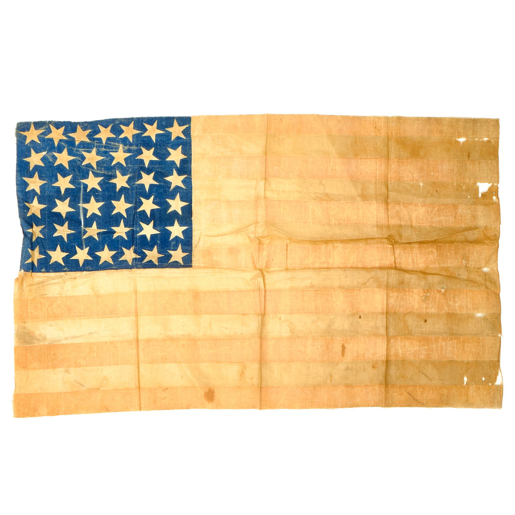 Original Late 19th Century 38 Star 36" x 22" United States National Flag - 1877 - 1890 Original Items