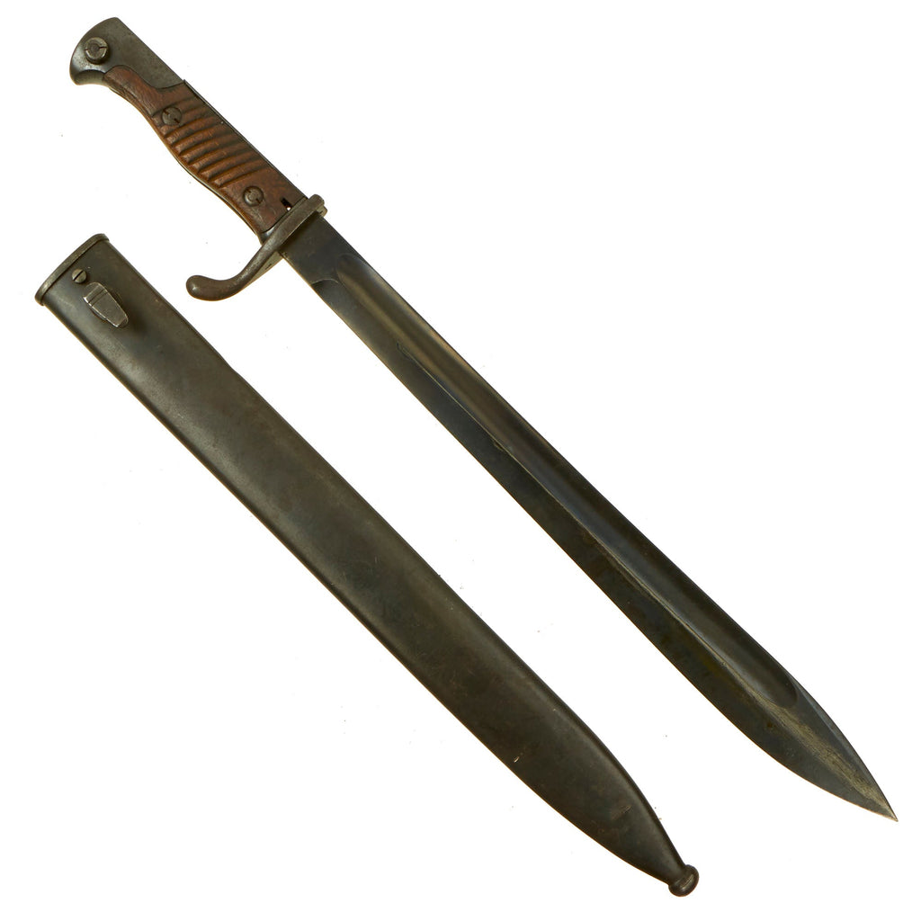 Original German WWI M1898/05 n/A Butcher Bayonet by Fichtel & Sachs with Bavarian Proof Mark & Scabbard Original Items