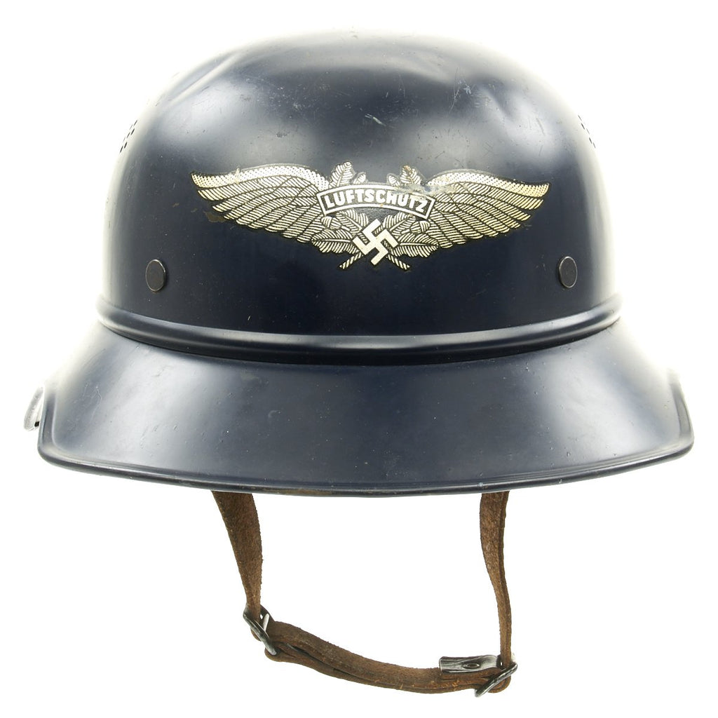 Original German WWII M38 Luftschutz Gladiator Air Defense Helmet in Excellent Condition Original Items