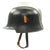 Original German Pre-WWII M34 Square Dip Early Style Fire Police Helmet with Double Decals - Size 57 1/2 Original Items