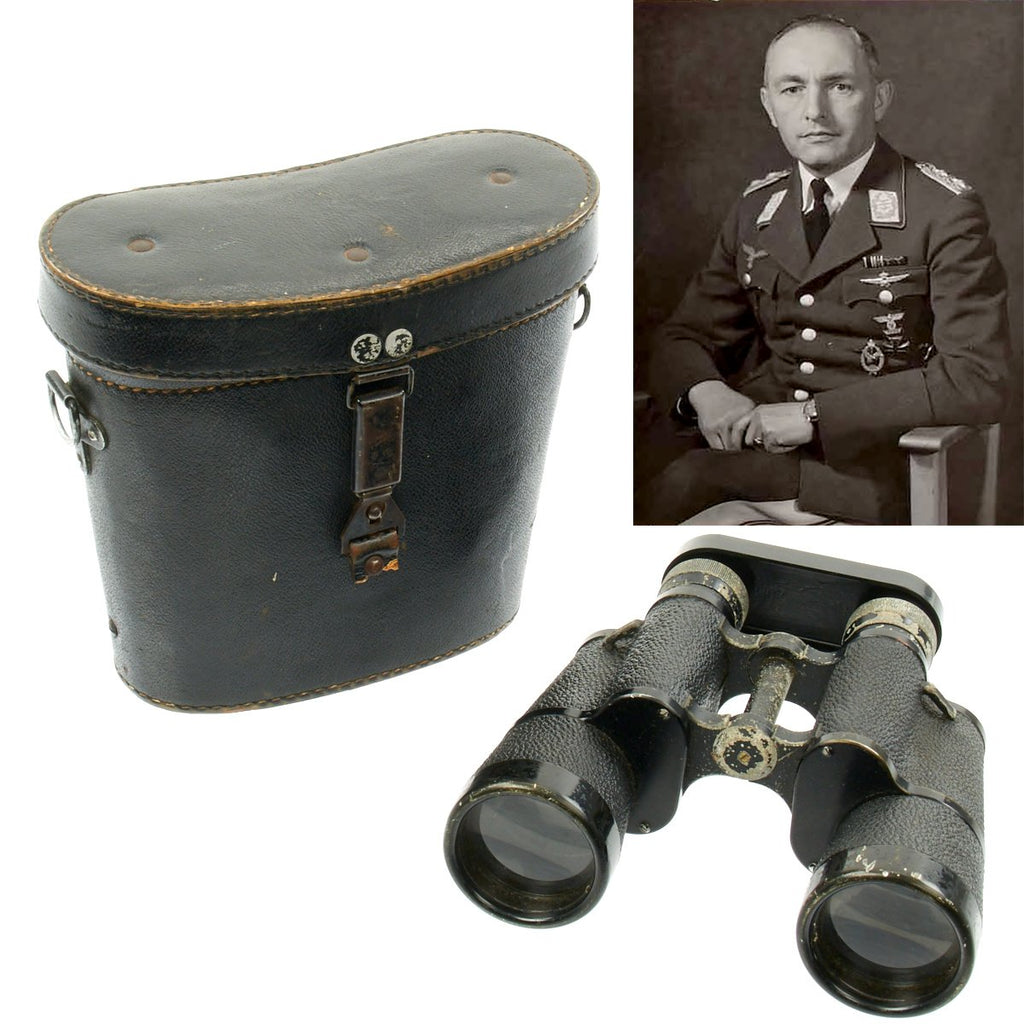 Original German WWII General der Flieger Hans Siburg 7x50 Dienstglas Binoculars with 1939 Dated Case Original Items