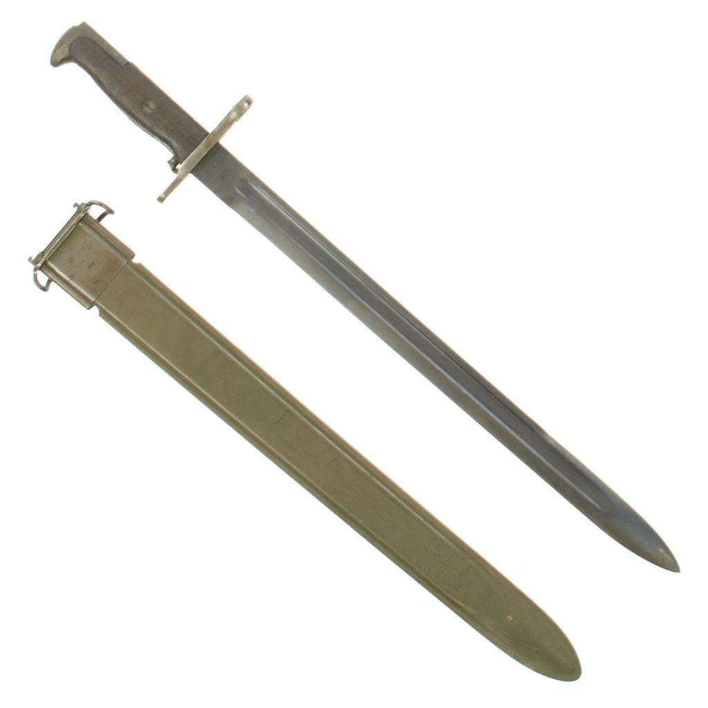 Original U.S. WWI M1905 Springfield 16 inch Rifle Bayonet marked S.A. with M3 Scabbard - dated 1913 Original Items