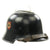 Original German WWII M34 Square Dip Aluminum Fire Police Helmet with Double Decals - Feuerwehr Helmet Original Items