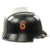 Original German WWII M34 Square Dip Aluminum Fire Police Helmet with Double Decals - Feuerwehr Helmet Original Items