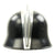 Original German WWII M34 Square Dip Aluminum Fire Police Helmet with Double Decals - Feuerwehr Helmet Original Items