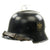 Original German WWII M34 Square Dip Aluminum Fire Police Helmet with Double Decals - Feuerwehr Helmet Original Items