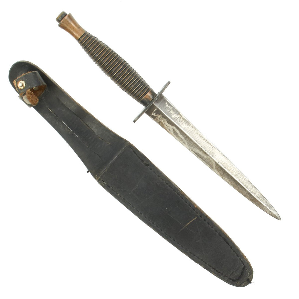 Original British WWII Third Pattern Fairbairn-Sykes Fighting Knife with Scabbard marked Sheffield England Original Items