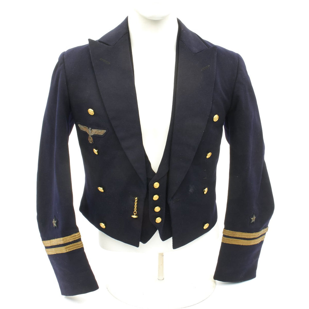 Original German WWII Kriegsmarine Evening Dress Reefer Jacket with Vest - Named Oberleutnant zur See Original Items