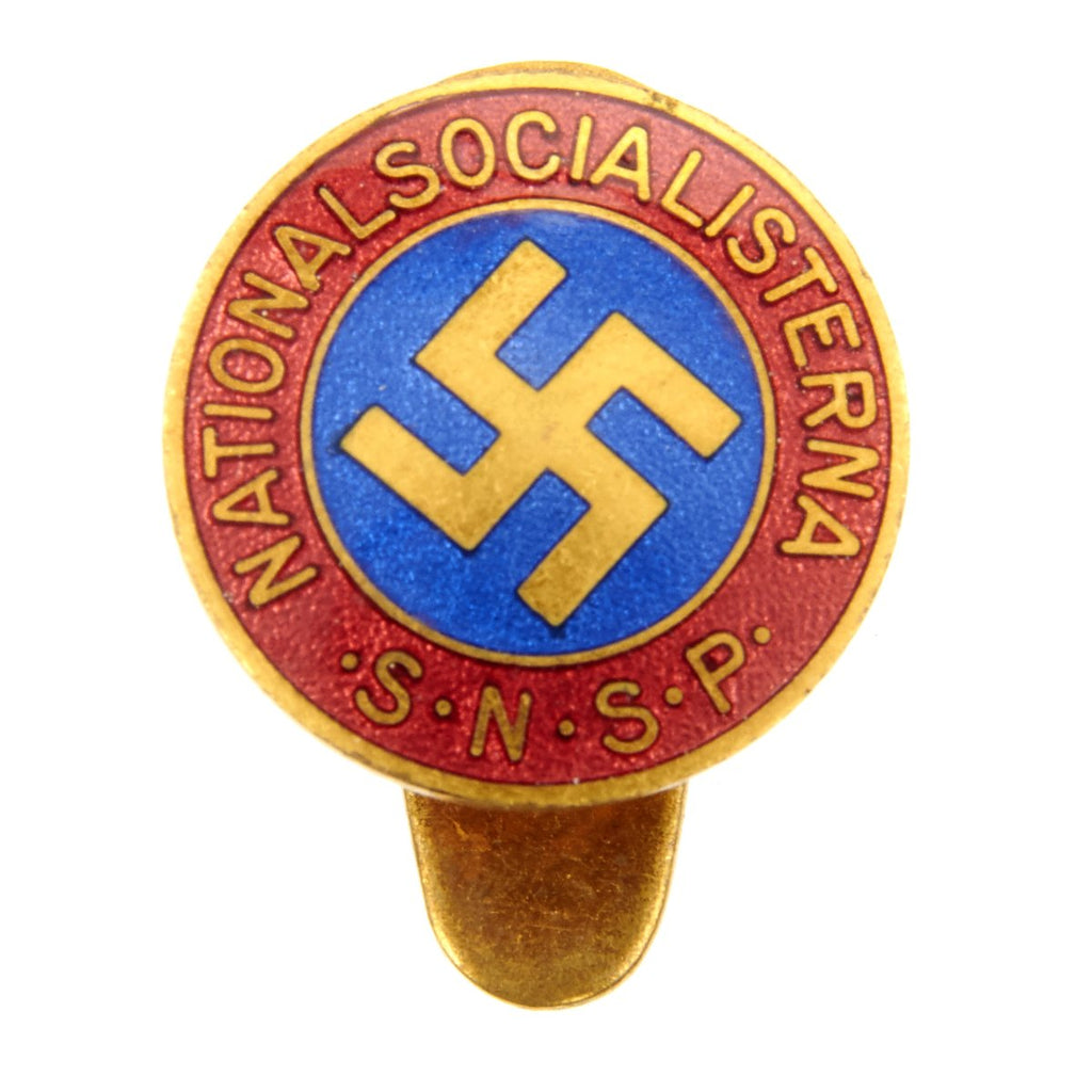Original German WWII Swedish National Socialist Party SNSP Badge by Alois Ritter Original Items