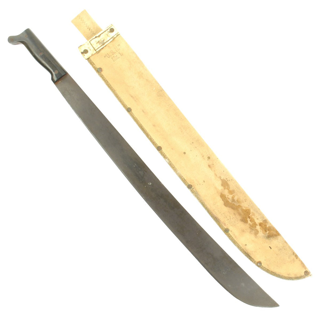 Original WWII U.S. Navy MK1 1944 Legitimus Machete with Scabbard Original Items