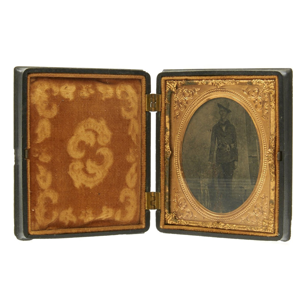 Original U.S. Civil War Era Armed Federal Soldier Sixth Plate Tintype Photograph Original Items