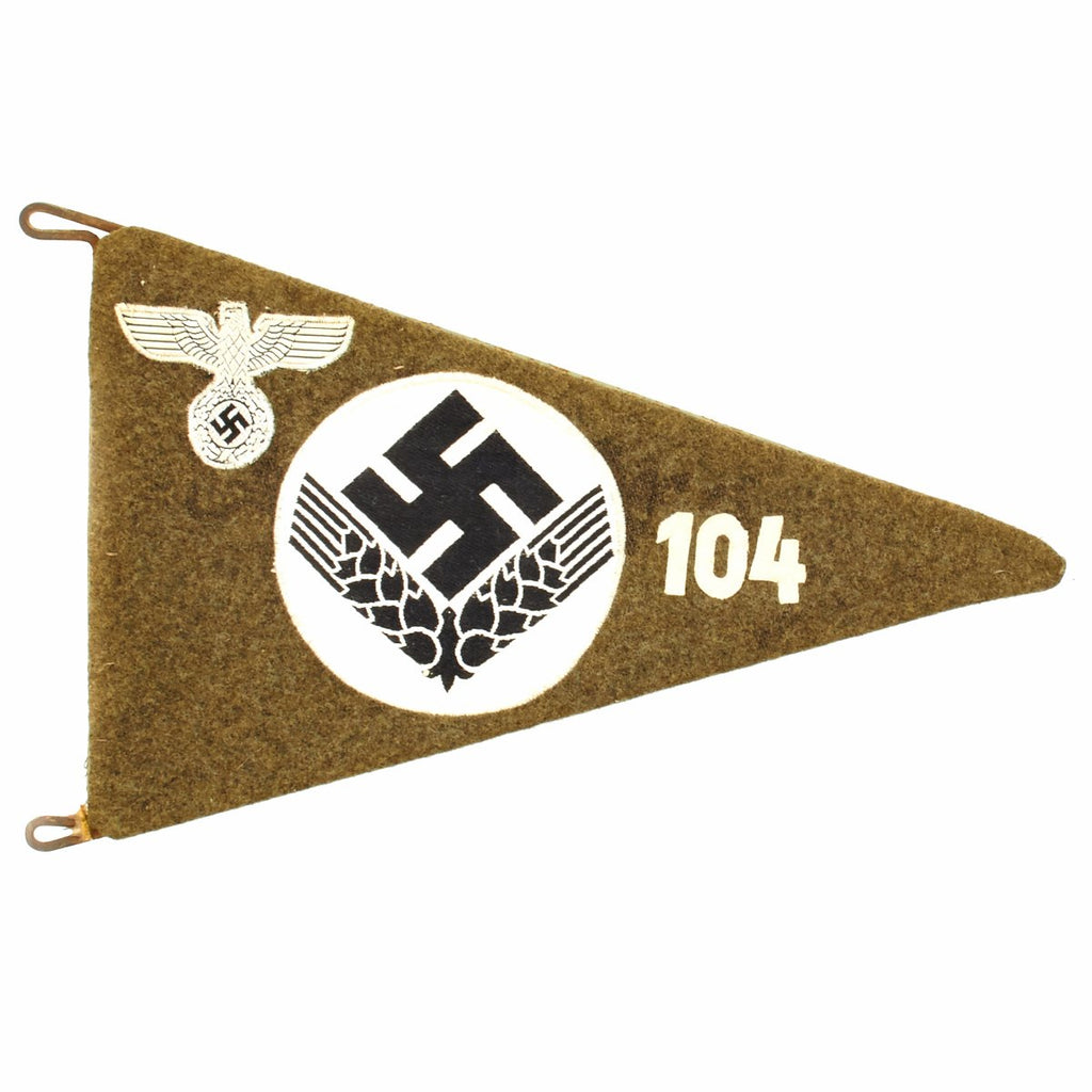 Original German WWII Reichsarbeitsdienst Female Unit 104 Niederschlesien Car Pennant Original Items