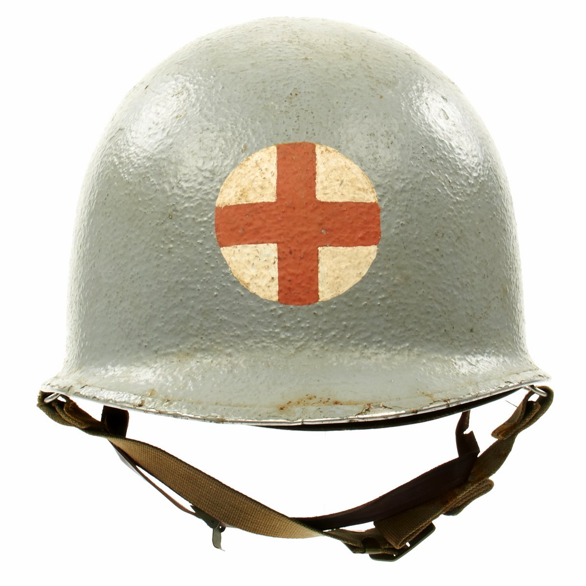 Original WWII USN Corpsman Schlueter Front Seam M1 Helmet with Westinghouse Liner – International Military Antiques