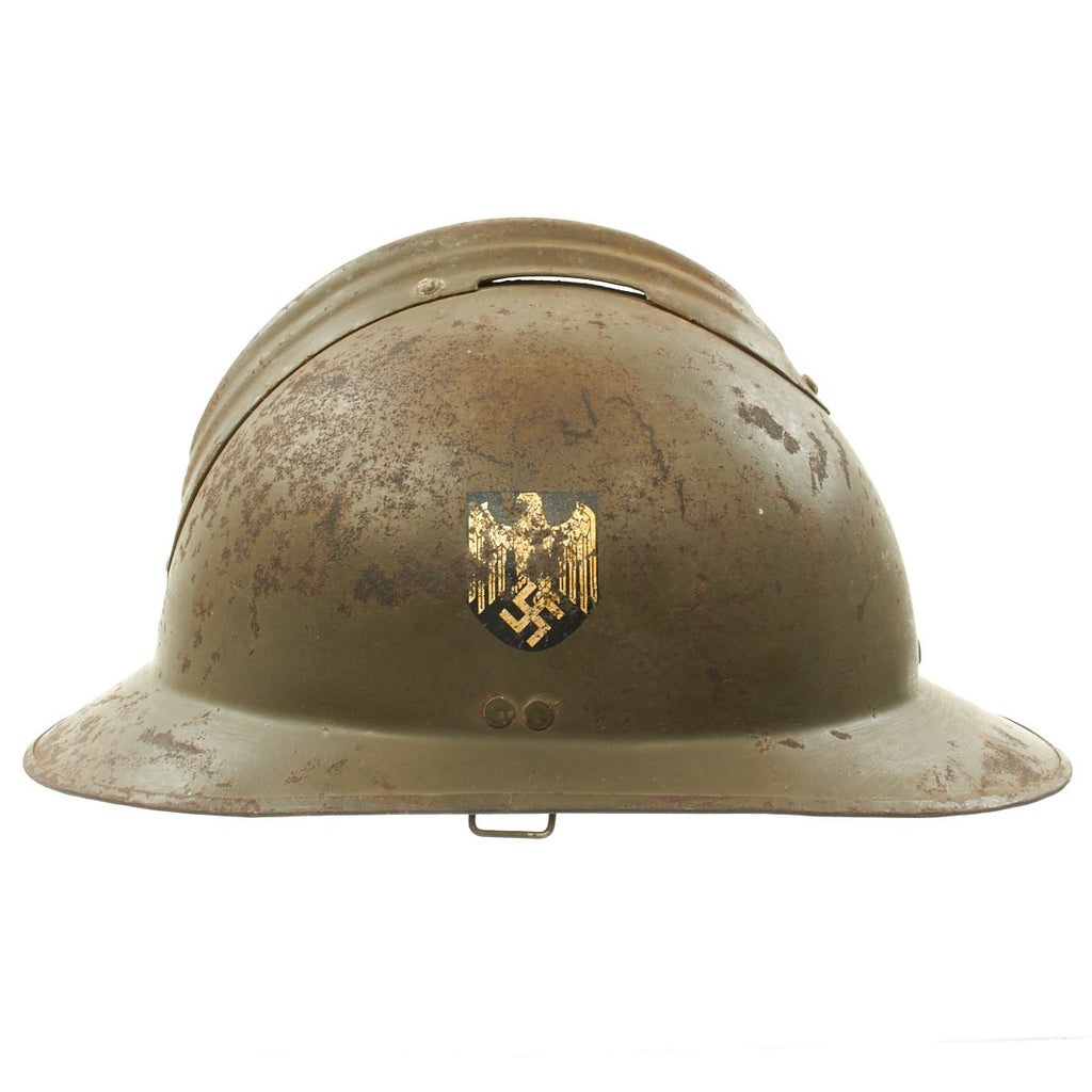 Original German WWII Heer Issue French Capture Model 1926 Adrian Helmet Original Items