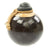 Original Japanese WWII Type 4 Ceramic Hand Grenade in Dark Brown Glaze with Fuze and Cover - Inert Original Items