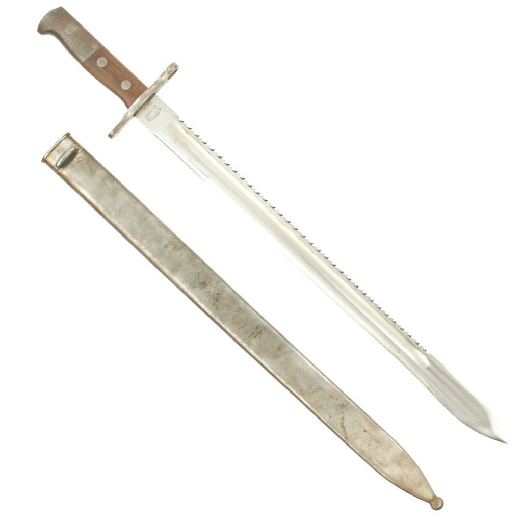 Original WWI Swiss Model 1914 Pioneer Sawback Sword Bayonet by Waffenfabrik Neuhausen - Unissued Original Items