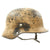 Original German WWII M40 KIA Shot Through DAK Desert Dunkelgelb Tan Helmet - Marked ET66 Original Items
