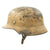Original German WWII M40 KIA Shot Through DAK Desert Dunkelgelb Tan Helmet - Marked ET66 Original Items