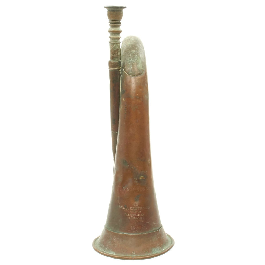 Original British Pre-WWI Regimental Bugle dated 1901 - Unit and Maker Marked Original Items
