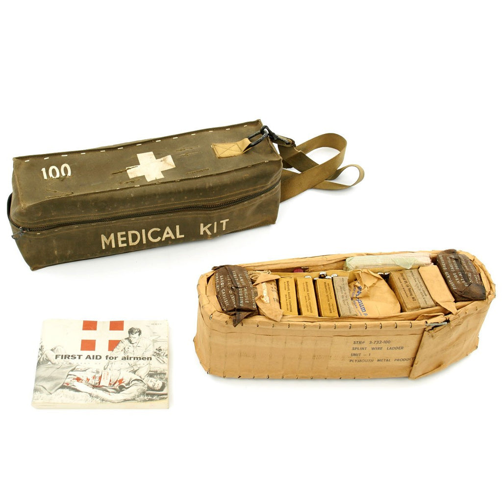 Original U.S. Korean and Vietnam War Air Force Medical Kit - Complete Unissued Original Items