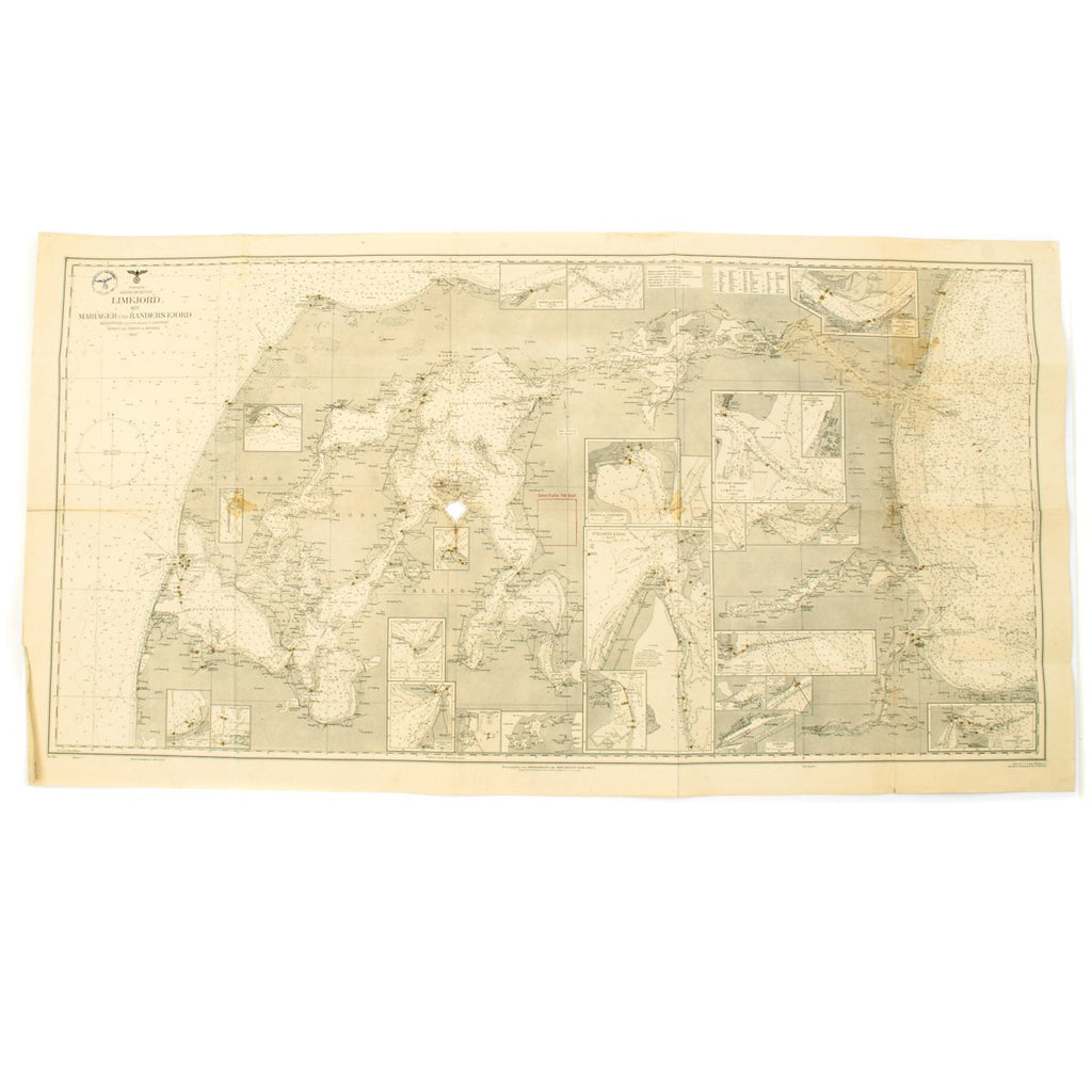 Original German WWII 1942 Kriegsmarine U-Boat Map of North Sea and Denmark Original Items