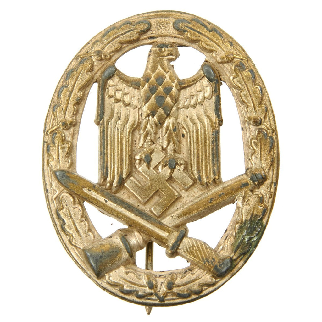 Original German WWII  Silver Grade General Assault Badge - Hollow Back Original Items