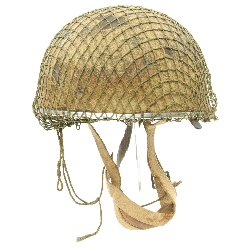 Original WWII British MKII Paratrooper Helmet with Net and Chin