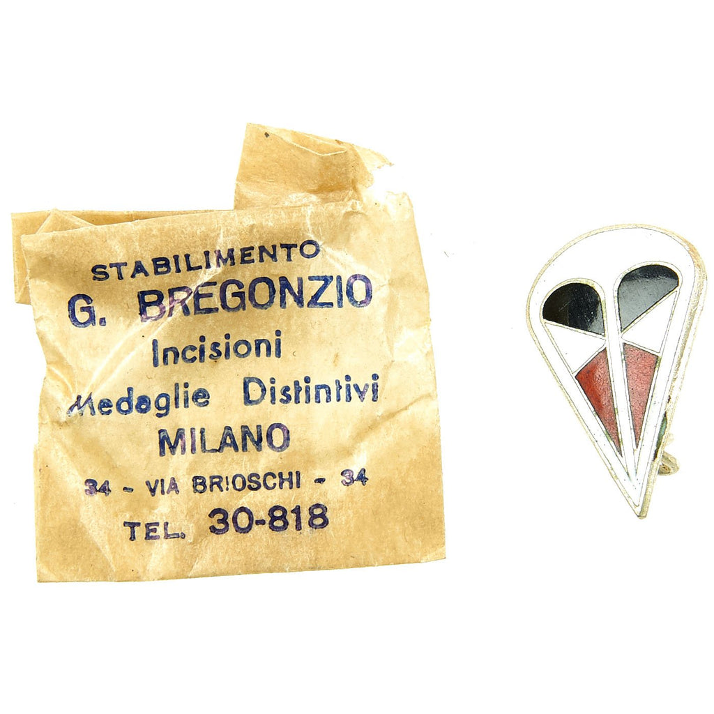 Original German WWII Italian Made I Fallschirmkorps M43 Hat Pin with Paper Packet Original Items
