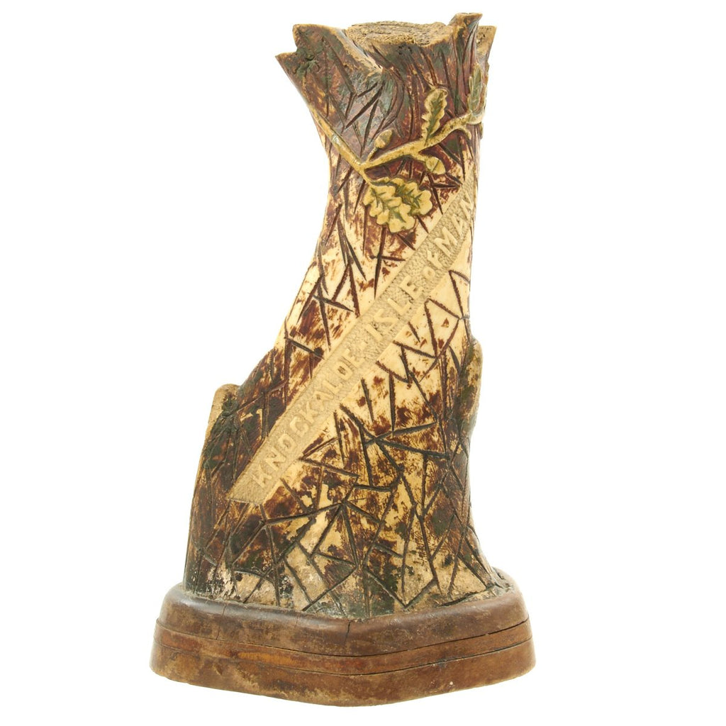 Original German WWI 1915 Isle of Man Knockaloe Internment Camp Trench Art Bone Tree Trunk Carving Original Items