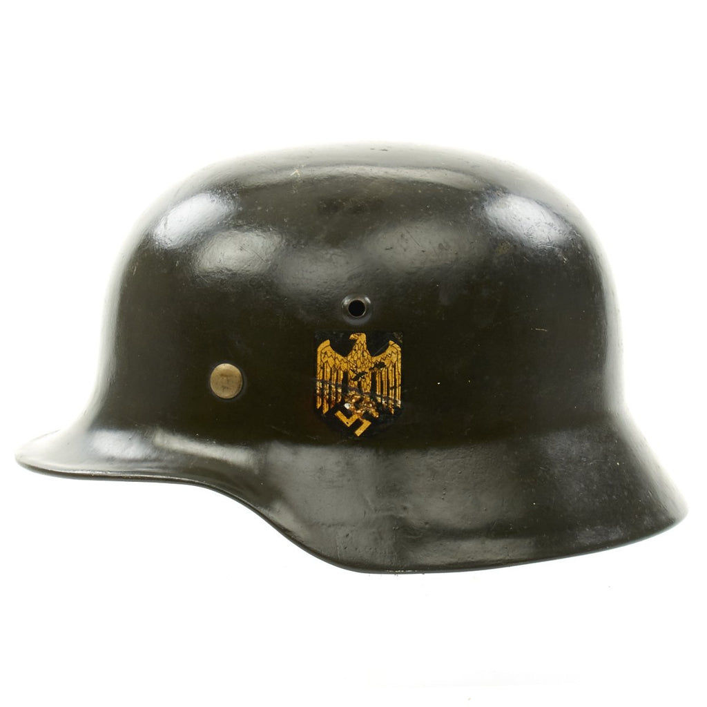 Original German WWII M35 Single Decal Heer Army Helmet - EF64 Original Items