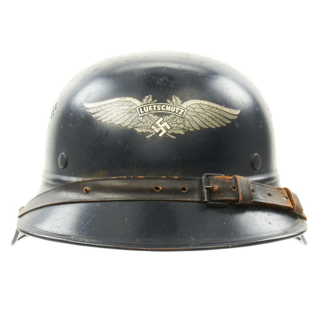 Original German WWII M38 Luftschutz Gladiator Air Defense Helmet - marked and dated 1940 Original Items