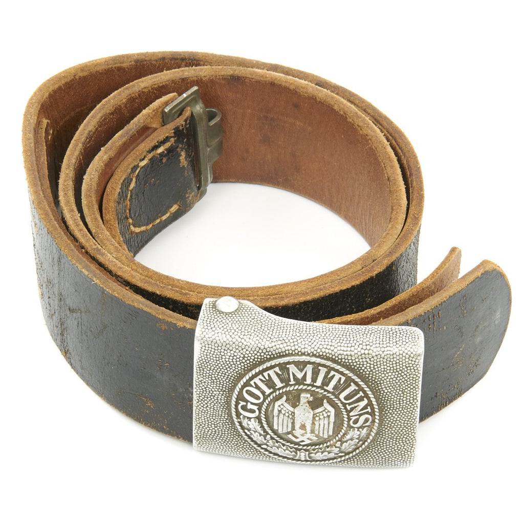 Original German WWII Army Heer Belt with Aluminum Buckle by D&O Original Items