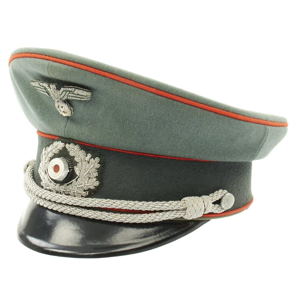 Original German WWII Army Heer Artillery Officer Visor Cap by JOHANN SCHEITTERER Original Items