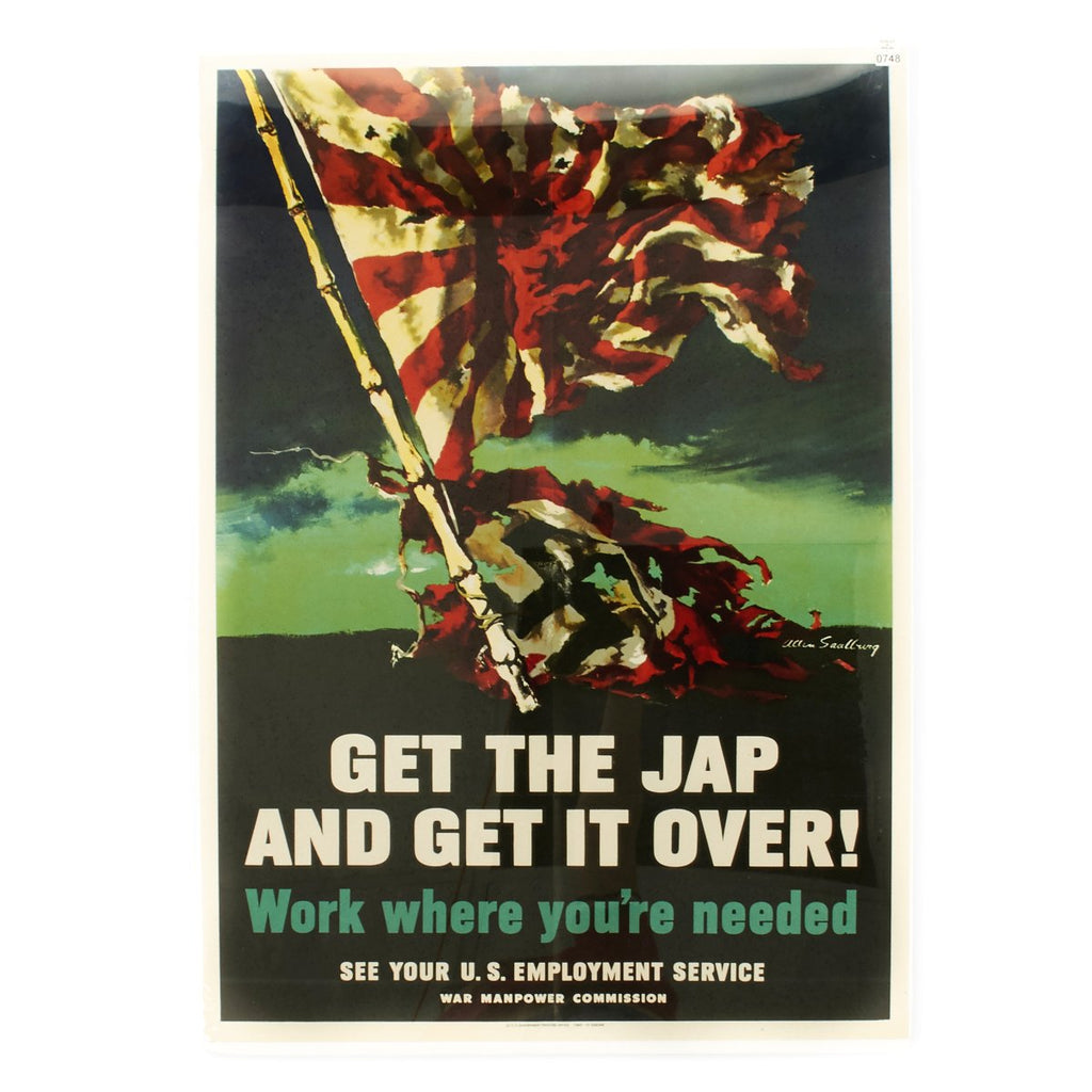 Original U.S. WWII Propaganda Poster Get the Jap and Get It Over! - 28 x 20 Original Items