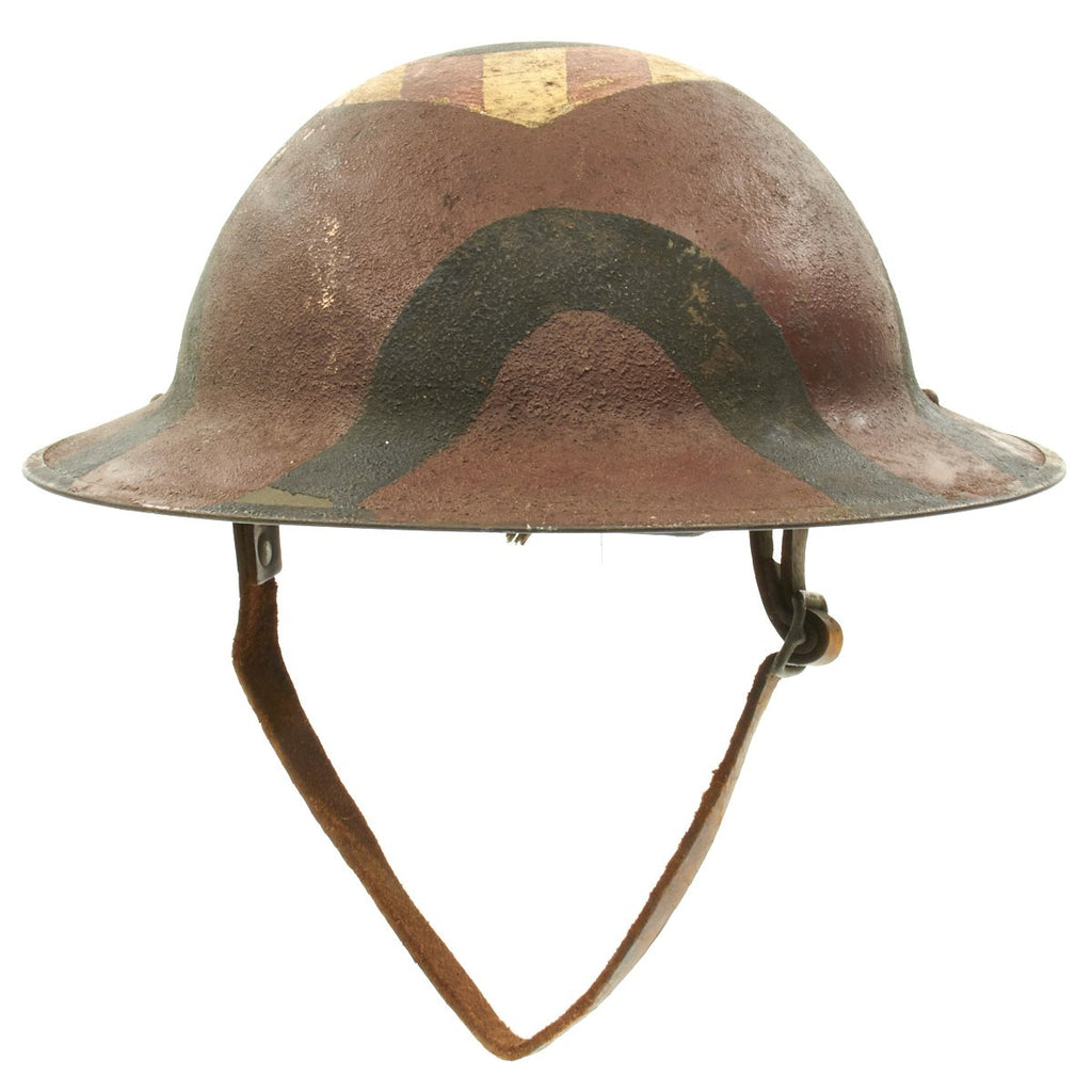 Original U.S. WWI M1917 7th Infantry Division Doughboy Helmet with Camouflage Paint - Hourglass Division Original Items