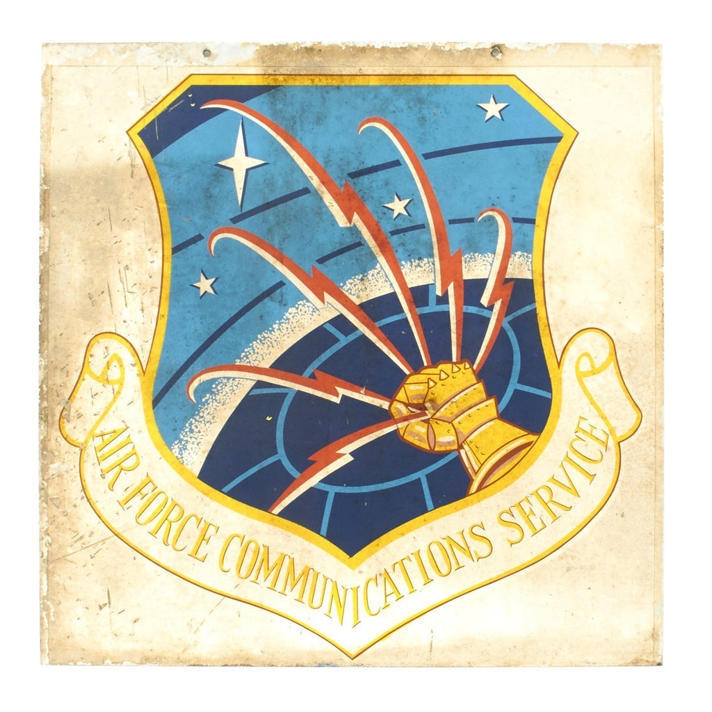Original U.S. Vietnam War Air Force Communications Service Steel Sign - 25 x 25 Original Items