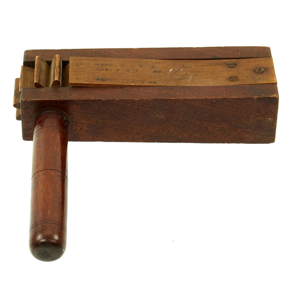 Original U.S. WWI Wooden Gas Alarm Rattle marked H.P.I. Original Items
