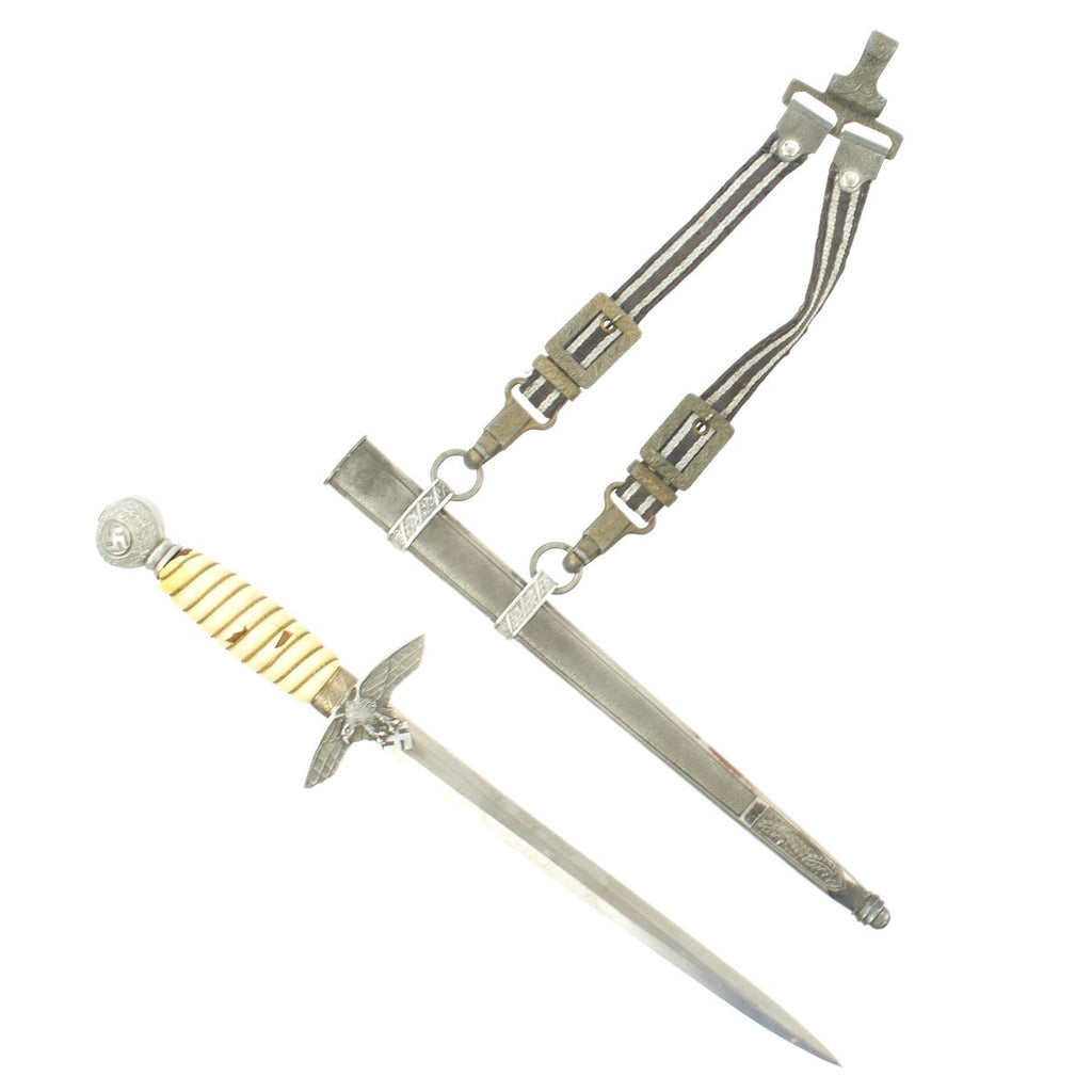 Original WWII German 2nd Model Luftwaffe Dagger with RZM-Marked Hanger - Damaged Grip Original Items