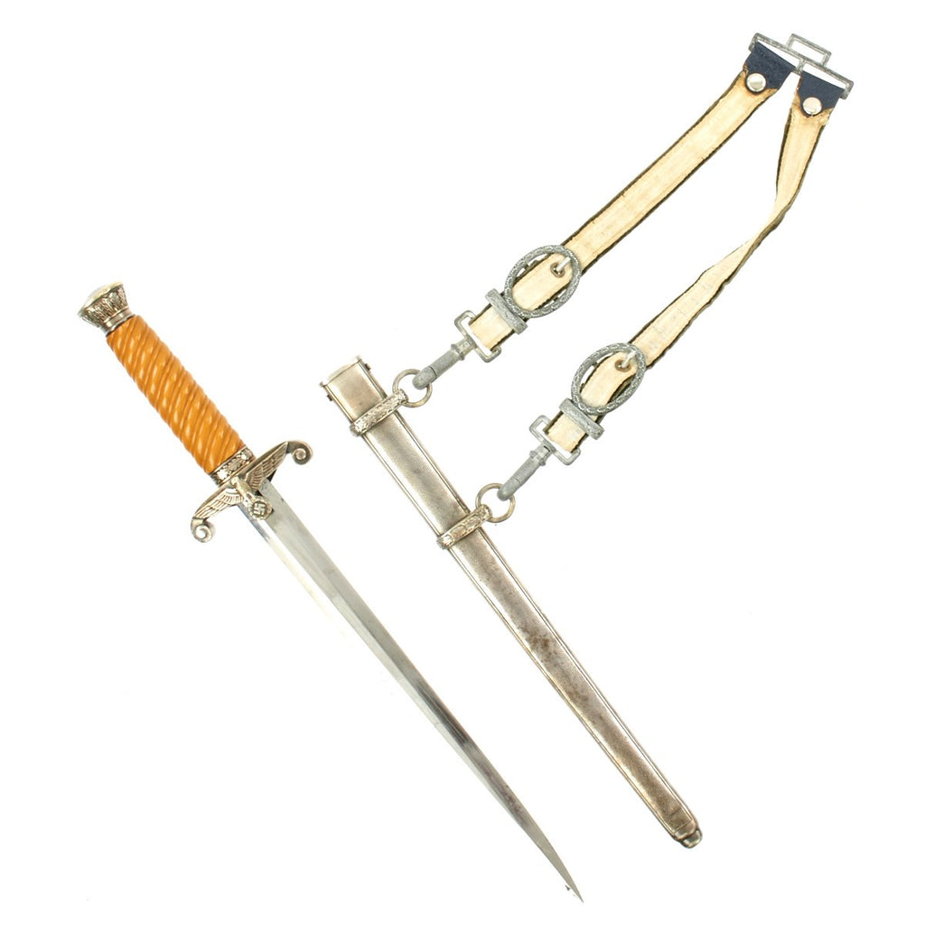Original WWII German Early Army Heer Officer Dagger by Carl Eickhorn of Solingen with Belt Hanger Original Items