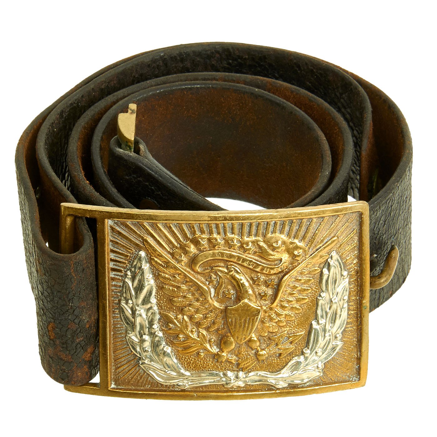 Belt with eagle plate