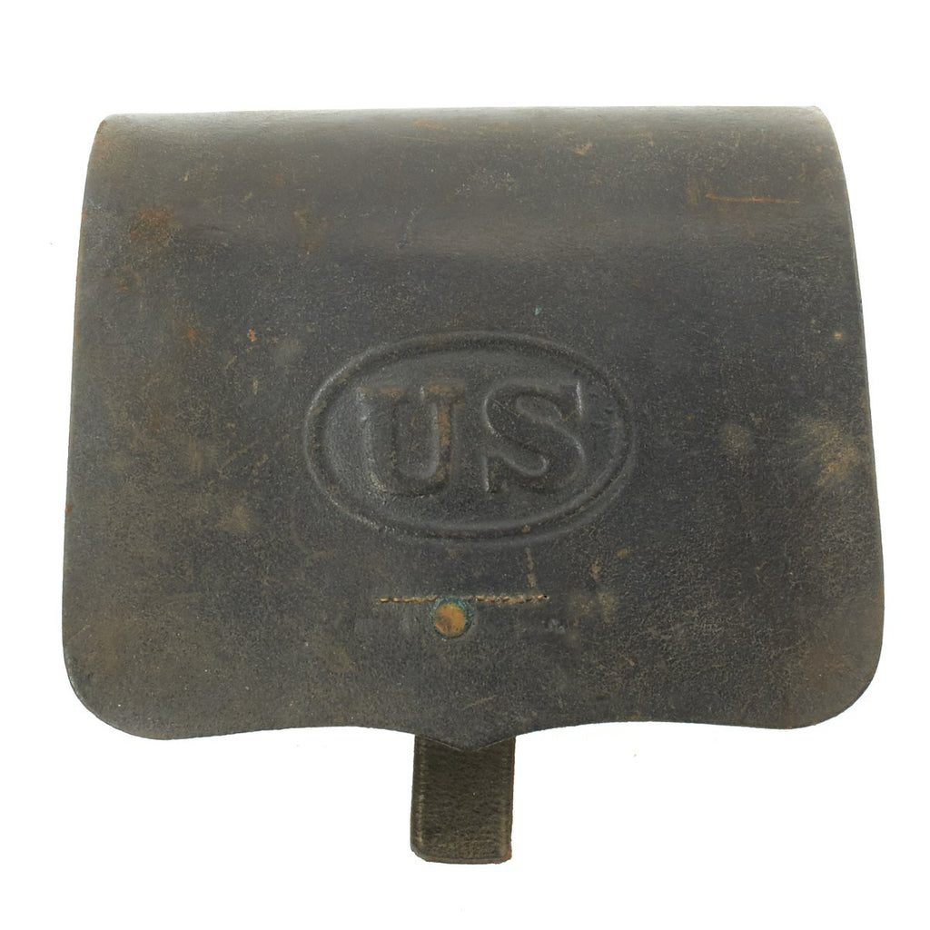 Original U.S. Civil War Federal Model 1864 Cartridge Box by S.H. Young of Newark New Jersey Original Items