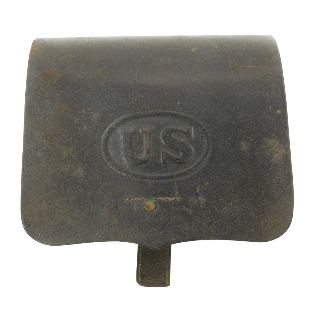 Original U.S. Civil War Federal Model 1864 Cartridge Box by S.H. Young of Newark New Jersey Original Items